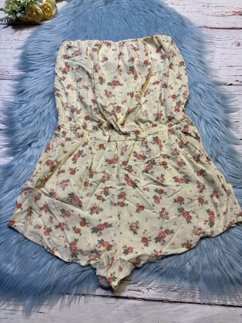 Spiritual Gangster Strapless Challis Romper Sz M